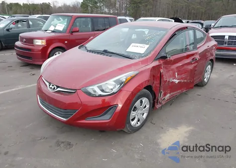 2016 Hyundai Elantra Se from USA, damaged, VIN 5NPDH4AE4GH741552